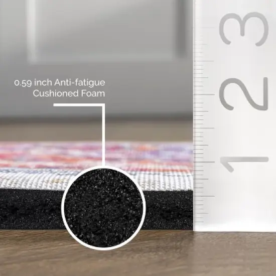 nuLOOM Vintage Medallion Anti Fatigue Kitchen or Laundry Room Comfort Mat image {4}