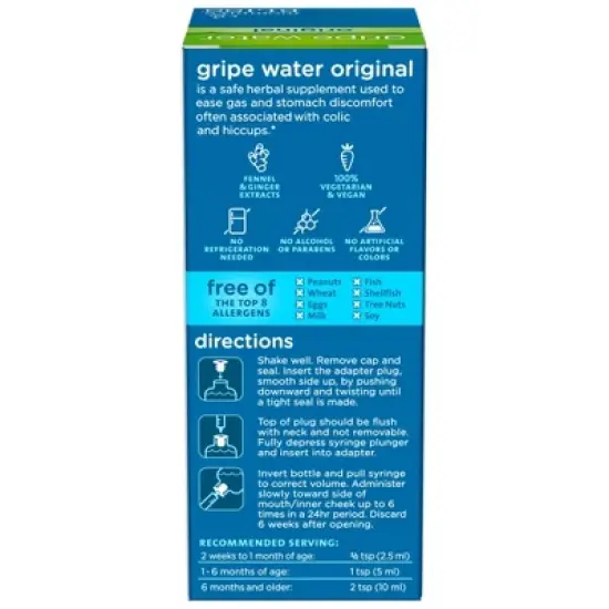 Mommy's Bliss Gripe Water for Babies with Gas, Colic or Stomach Discomfort - 4 fl oz image {4}