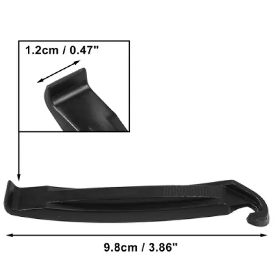 Unique Bargains Bicycle Small Nylon Tire Repair Tyre Lever with Hook Repair Tool Black 2pcs image {2}