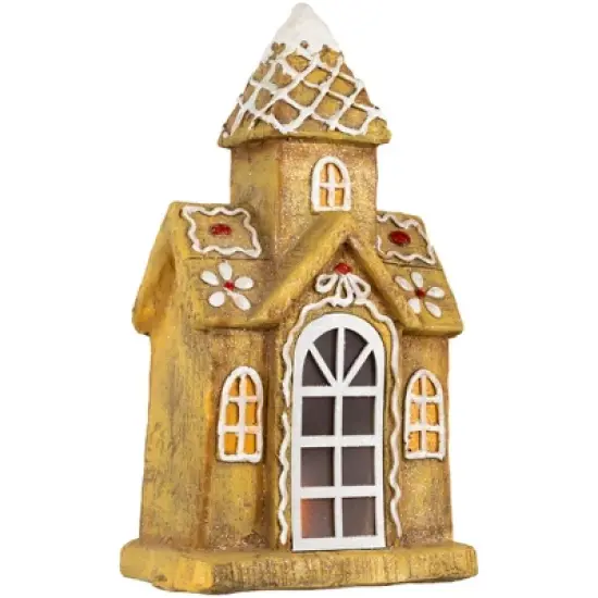 Northlight LED Lighted Gingerbread House with Icing Accents Christmas Decoration - 16" image {5}