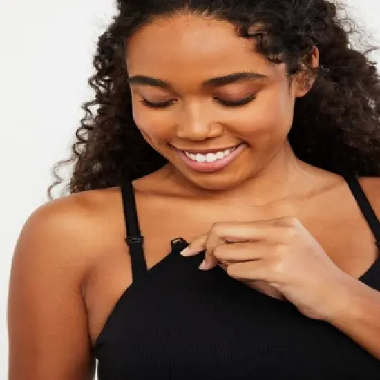 Seamless Rib Knit Maternity And Nursing Bra | Motherhood Maternity image {2}