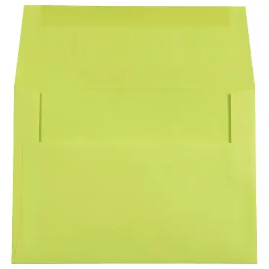 JAM Paper A7 Colored Invitation Envelopes 5.25 x 7.25 Ultra Lime Green 96151H image {1}