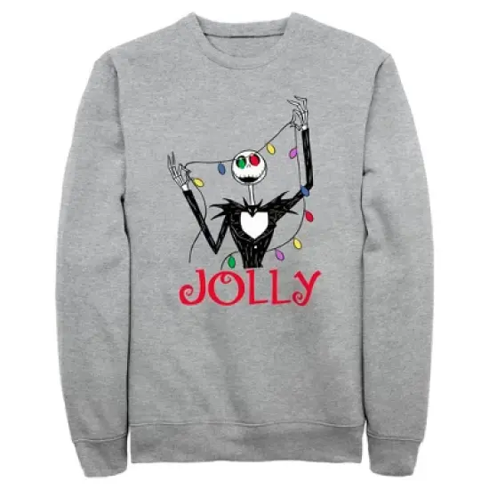 Men's The Nightmare Before Christmas Jack Jolly Christmas Lights Sweatshirt image {3}