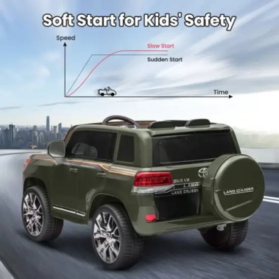 Acekool 12V Electric Kids Ride-On SUV, 2-Seater with Remote Control, LED Lights & Music &ndash; Army Green image {5}