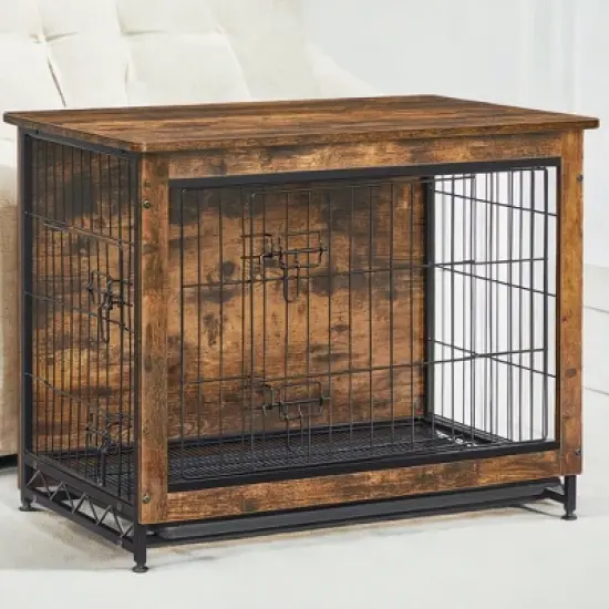 Dog Crate Furniture, 32.5" Side End Table, Modern Kennel for Dogs Indoor up to 45 lb, Heavy-Duty Dog Cage, Double-Door Dog House image {3}