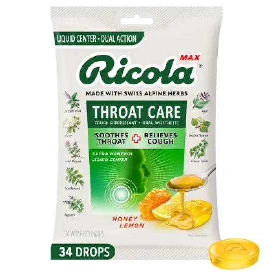 Ricola Max Cough Drops - Honey Lemon - 34ct image {8}