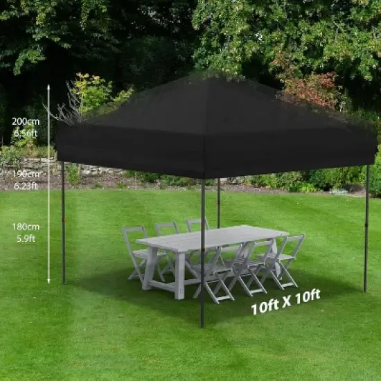 GustoWave 10x10 Ft Pop Up Canopy with 1 Sidewall for Deck, Garden image {3}