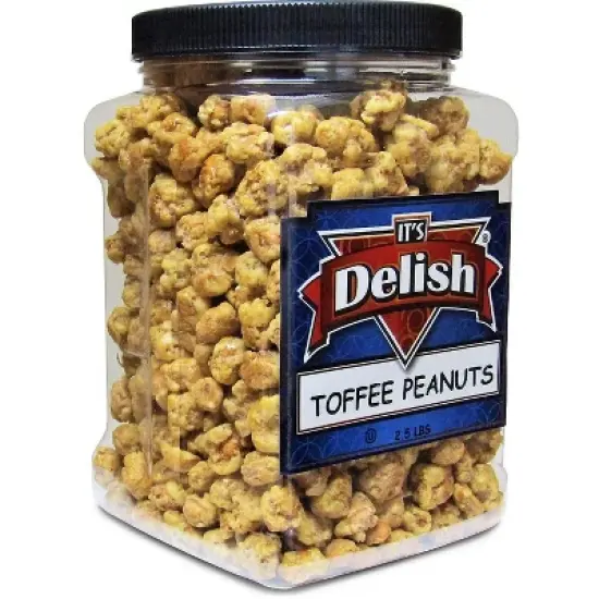 Toffee Coated Peanuts by It's Delish, 2.5 LBS Jumbo Reusable Container Jar image {3}
