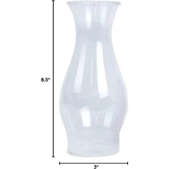 Lehman's Clear Glass Lamp Chimney, Replacement Hurricane Globe Measures 3 Inch Diam Base x 8 1/2 Inch High for Oil or Kerosene Lanterns, Crimp Top image {2}