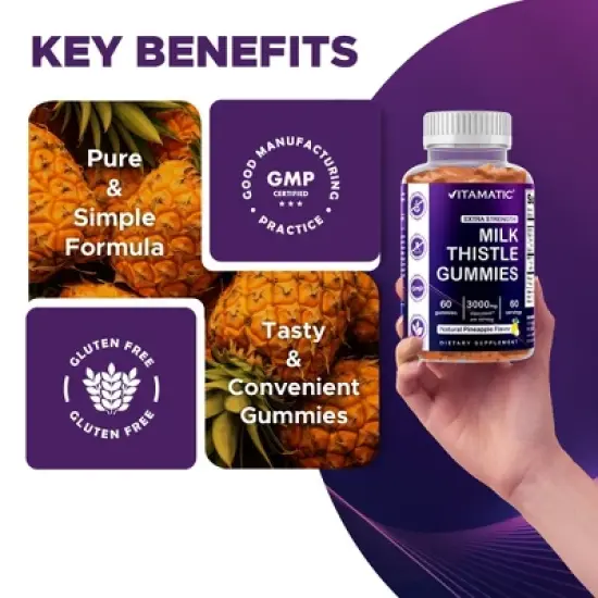 Milk Thistle Gummies 3000mg - 60 Gummies image {4}
