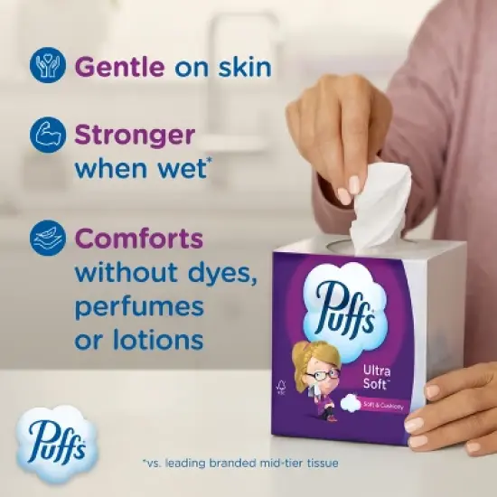 Puffs Ultra Soft Facial Tissue image {1}