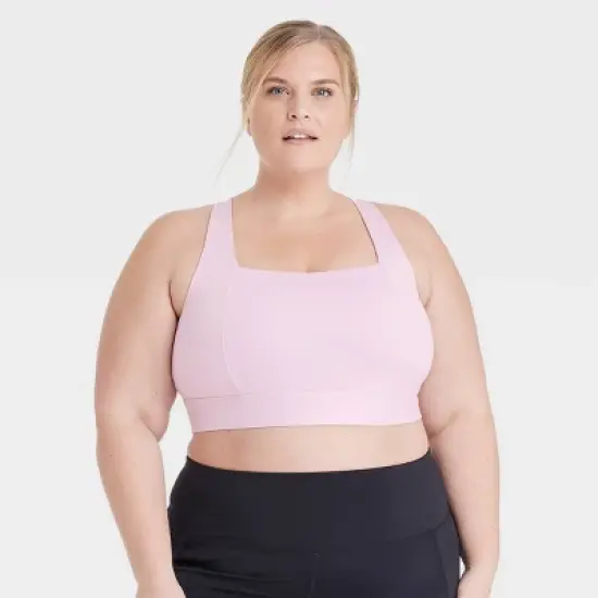 Women's Medium Support Square Neck Crossback Sports Bra - All in Motion&trade; image {7}