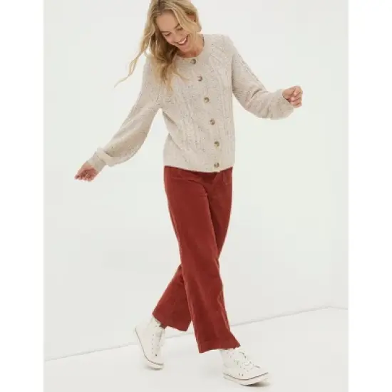 FatFace Womens Chloe Cable Crew Cardigan image {3}