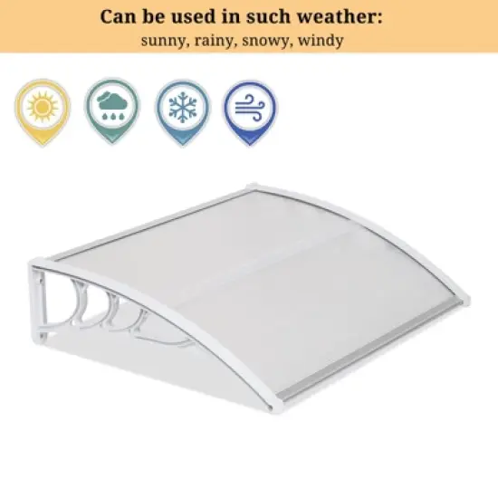 Karl Home | Winado 39 in. W x 5 in. D Plastic White Cover Retractable Door / Window Awning image {2}