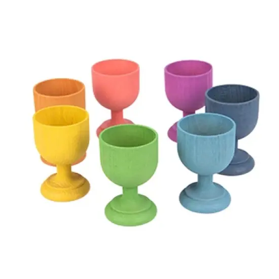 TickiT Rainbow Wooden Egg Cups, Set of 7 image {1}
