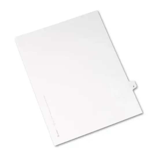 Avery-Style Legal Exhibit Side Tab Dividers 1-Tab Title F Ltr White 25/PK 01406 image {1}