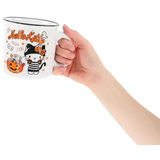 Silver Buffalo Sanrio Hello Kitty Halloween Trick-Or-Treat Ceramic Camper Mug | Holds 20 Ounces image {2}