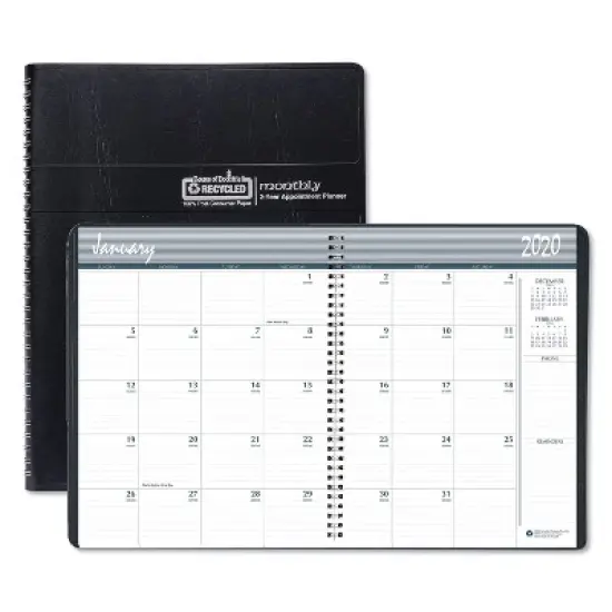 Recycled Two Year Monthly Planner with Expense Logs, 8.75 x 6.88, Black Cover, 24-Month: Jan 2026 to Dec 2027 image {7}