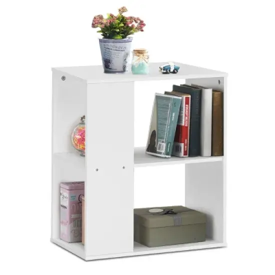 Costway 2-Tier Side End Table Nightstand Bedside Sofa Table w/ Storage Shelves image {11}