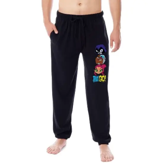 DC Comics Teen Titans Go! Mens' Character Sleep Jogger Pajama Pants Black image {3}