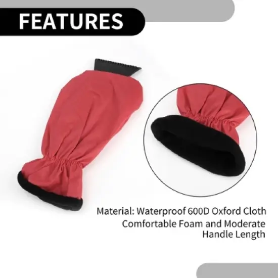 Unique Bargains Universal Car Ice Scraper Glove W/ Snow Frost Remover 600D Oxford Cloth 1pc image {5}