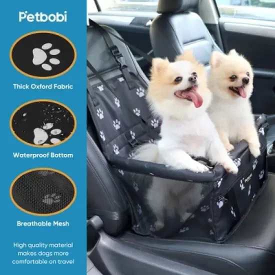 Petbobi Dog Car Booster Seat for Cat Holiday Gift Pet Bag Portable and Breathable with Seat Belt with Clip on Leash and Storage Pocket, Pink image {4}