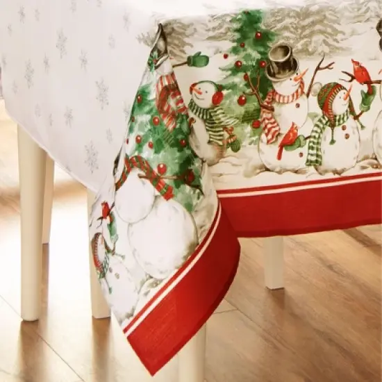 Elrene Snowman Winterland Tablecloth - Elrene Home Fashions image {2}