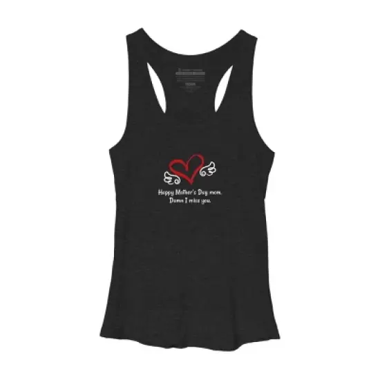 Women's Design By Humans Happy Mother's Day Miss You Mom By graceandfinn Racerback Tank Top image {2}