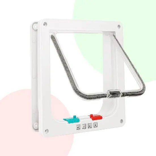 ATJafurn Cat Door Doggy Door and Sliding Door Safety Pet Door with 4 Lock Modes Cat Flap for Cat Cabinet(11 * 9.84 * 0.78 in) image {2}