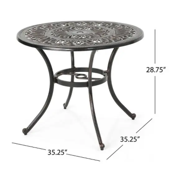 Coolbibila-Round Cast Aluminum Dining Table, Dining Table Outdoor, Dining Table Modern image {3}