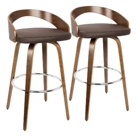 Set of 2 Grotto Upholstered Barstools - Lumisource image {9}