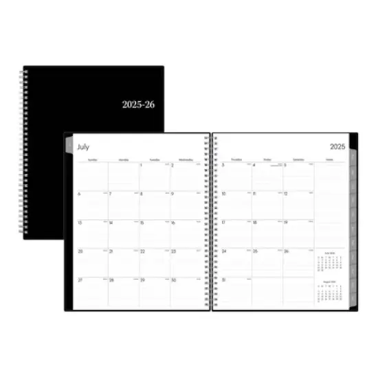 Blue Sky 8.5"x11" 2025-2026 Weekly/Monthly Wirebound Planner Black image {3}