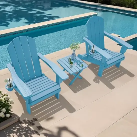 Hyleory Adjustable HDPE Adirondack Chair with Ergonomic Backrest image {14}