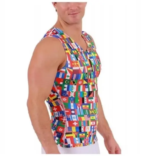 Insta Slim USA Flag Activewear Sleeveless V-Neck 5VAT0N1 image {1}