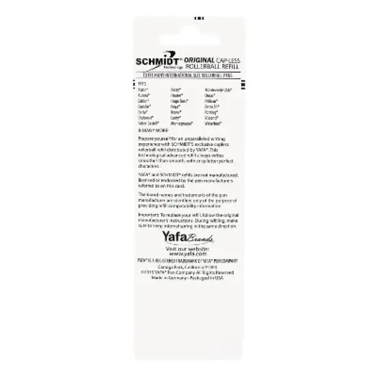 Schmidt 5285 Safety Rolling Tube Needle Point Refill Fits Most Capped Rollerball Pens Fine Blue 2 image {1}