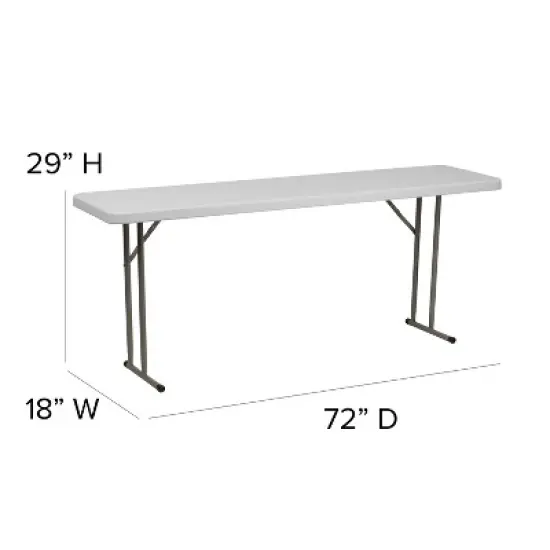 Emma and Oliver 6-Foot Rectangular White Plastic Folding Table with Locking Legs for Training or Seminars image {2}