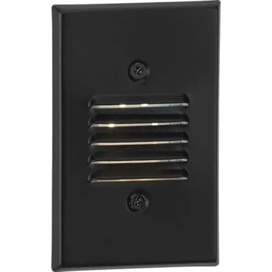 Progress Lighting, Louvered, 1 Light, Step/Wall Light, Brushed Nickel, No Shade, Material: Steel, Finish Color: Black image {1}