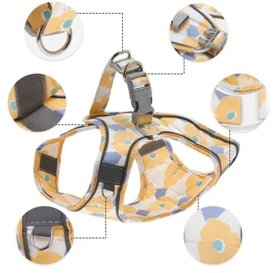 Unique Bargains Dog Harness and Leash with Reflective Strip Small Orange 1 Set image {3}