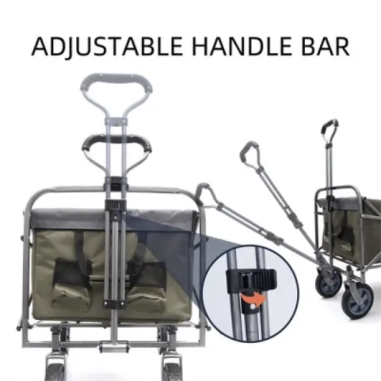 Collapsible Foldable Wagon, Portable Collapsible Wagon Carts, Beach Large Capacity Heavy Duty Folding Wagon For Sports, Shopping, Camping, Hiking image {3}