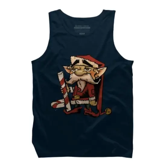Men's Design By Humans The Candy Cane Elf By HawksAerie Tank Top image {5}