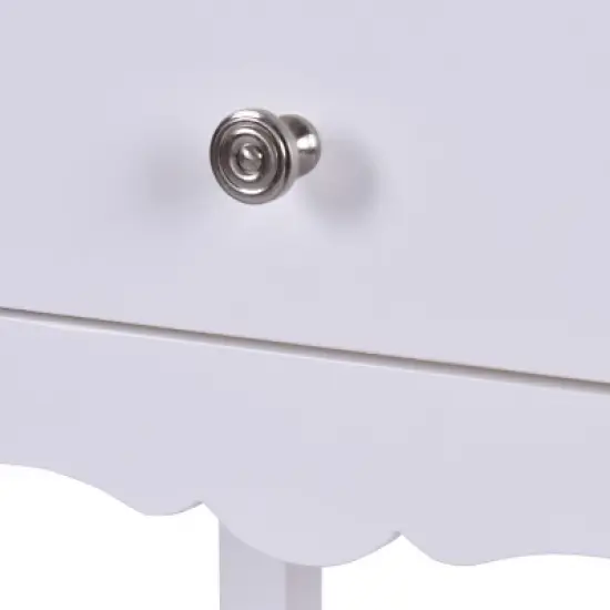 Costway 2 PCS Side Table End Accent Table Night Stand W/ 2 Drawers White image {9}