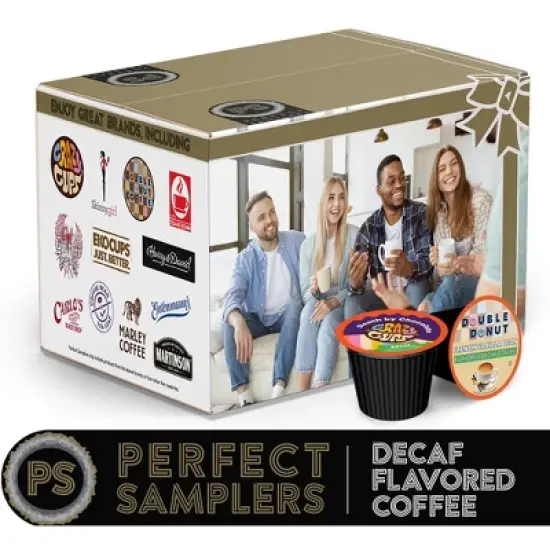 Perfect Samplers Decaf Best Sellers Flavored Coffee Pods Sampler Pack image {1}