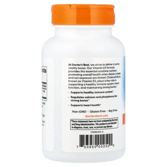 Doctor's Best Vitamin D3, 125 mcg (5,000 IU), 360 Softgels image {2}