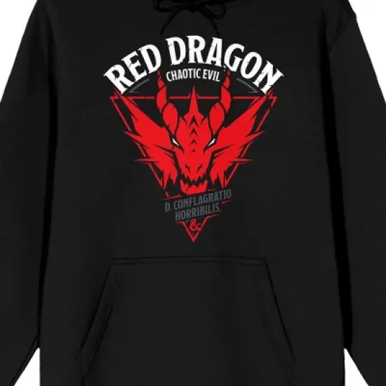 Dungeons & Dragons Red Dragon Men's Black Graphic Hoodie image {1}