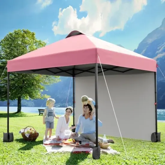 10x10 Pop Up Canopy with Sidewalls for Outdoor, Portable Outdoor Canopy with One Push Setup, Easy Set-Up Waterproof Pop Up Tent for Outdoor Party image {14}