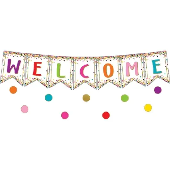 Teacher Created Resources&reg; Confetti Pennants Welcome Bulletin Board Display image {1}