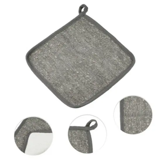 Unique Bargains Elasticity Body Scrub Towel for Shower 7.87"x7.87" Gray 1 Pc image {2}