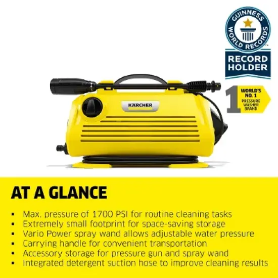 Karcher K 2 Horizontal Electric Pressure Washer, Max 1700 PSI, 1.4 GPM image {1}