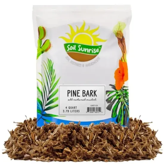 Soil Sunrise 100% Natural Pine Bark Mulch, for Container Gardening, Soil Supplement, Houseplants, Terrariums image {11}