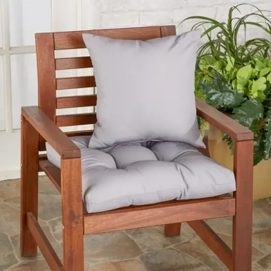The Lakeside Collection Solid Outdoor Cushion Collection - Gray High Chair image {1}